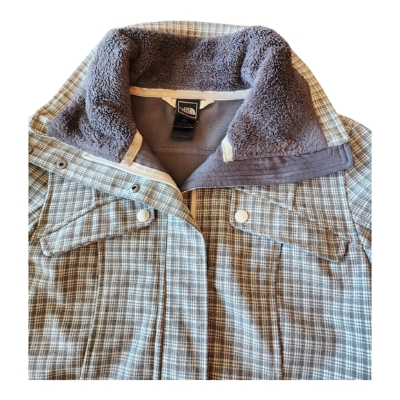 The North Face moonlight gray Wildcat soft shell plaid winter jacket M - Picture 7 of 16